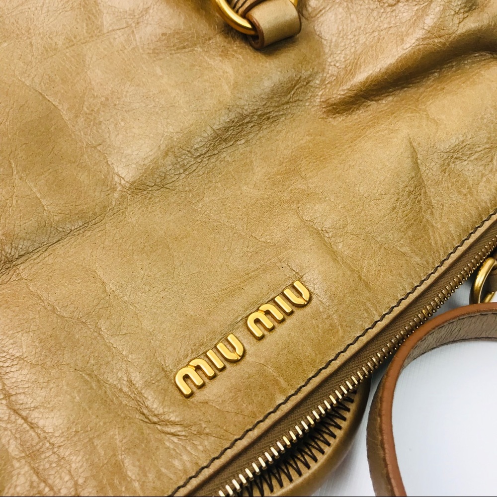 Authentic Miu Miu Brown Soft Leather 2Way Shoulder - Picture 8 of 8